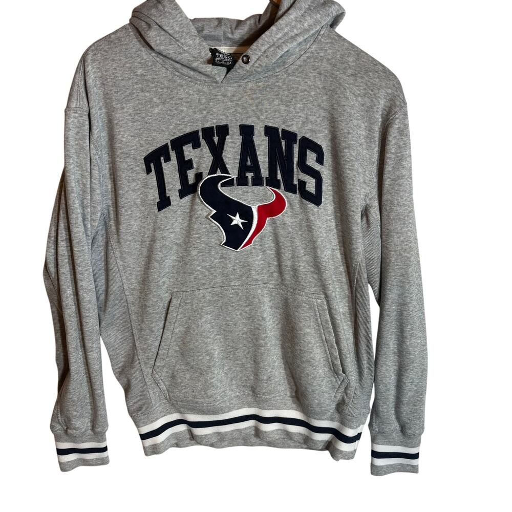 NFL Team Apparel Houston Texans Gray Hoodie Striped Band Men's Size S Small